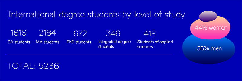 international degree students by level of study