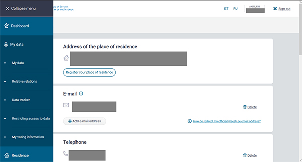 E-population register dashboard