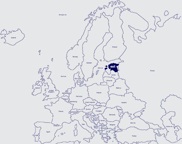 Estonia on European map