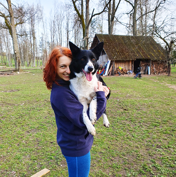 Marina with Mari the dog